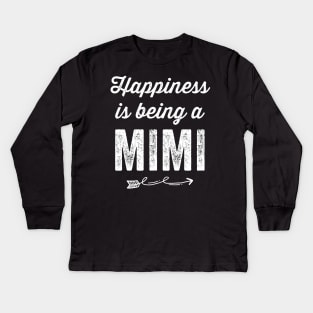 Happiness is being a Mimi Kids Long Sleeve T-Shirt